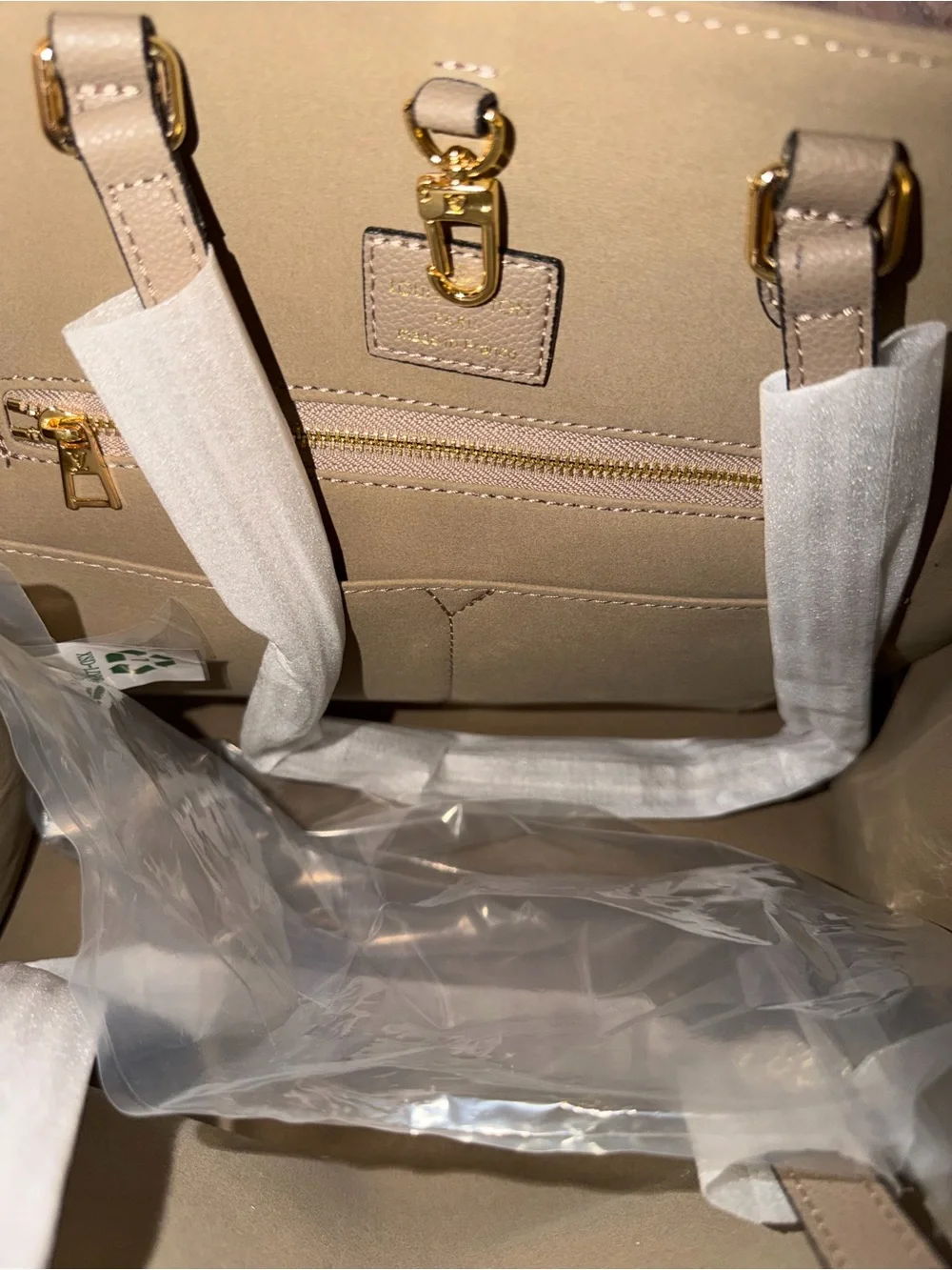 Louis Vuitton Taupe and White Monogram OnTheGo Tote